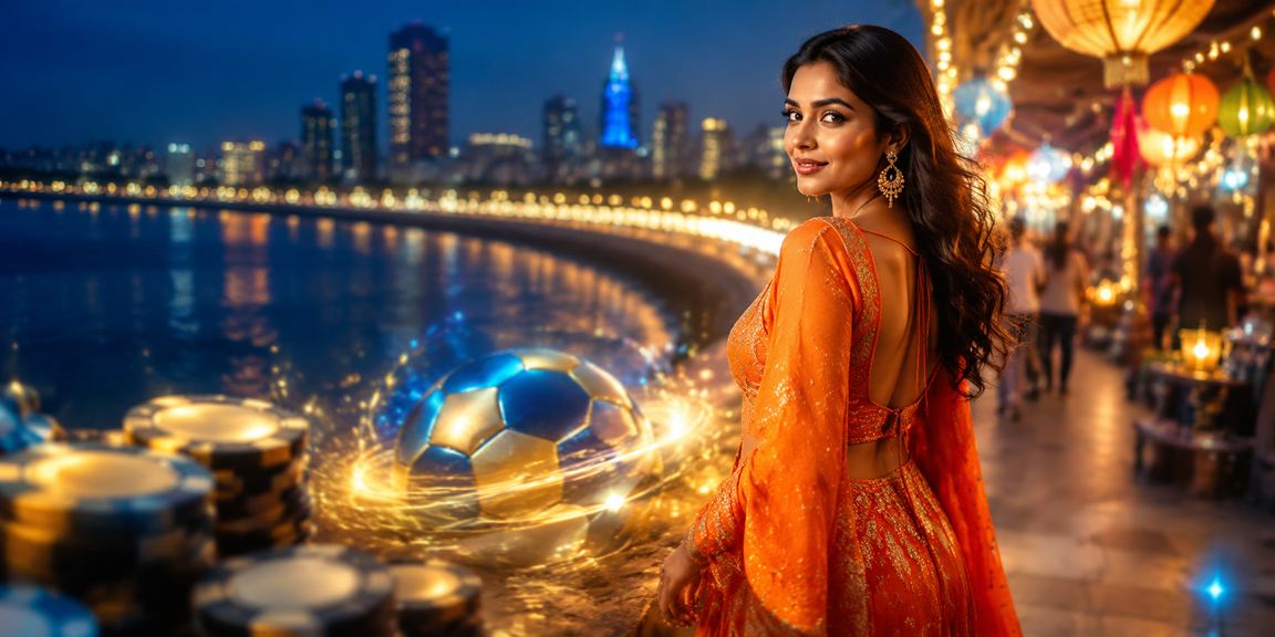 Mumbai Marine Drive evening with football fans and online betting on casino games
